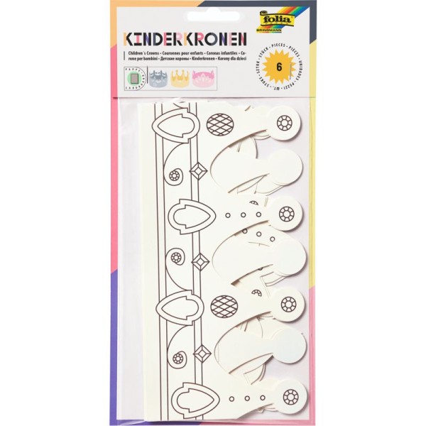 Kinderkronen für Kindergeburtstage, 6 Stück