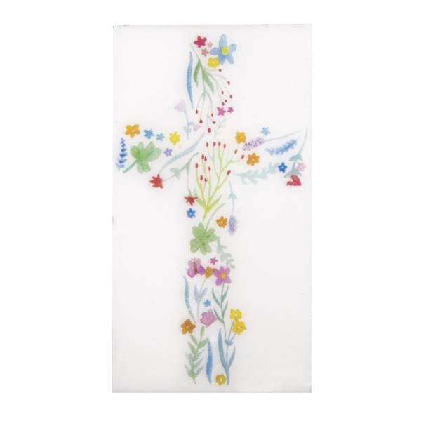 Verzierwachsplatten Florales Kreuz, Wachsmotiv 65x120 mm