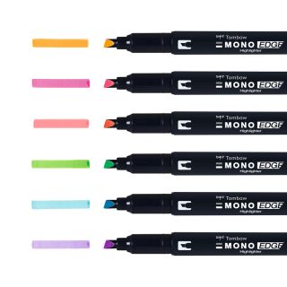 Tombow MONO EDGE Highlighter Einzelstifte in 6 Farben