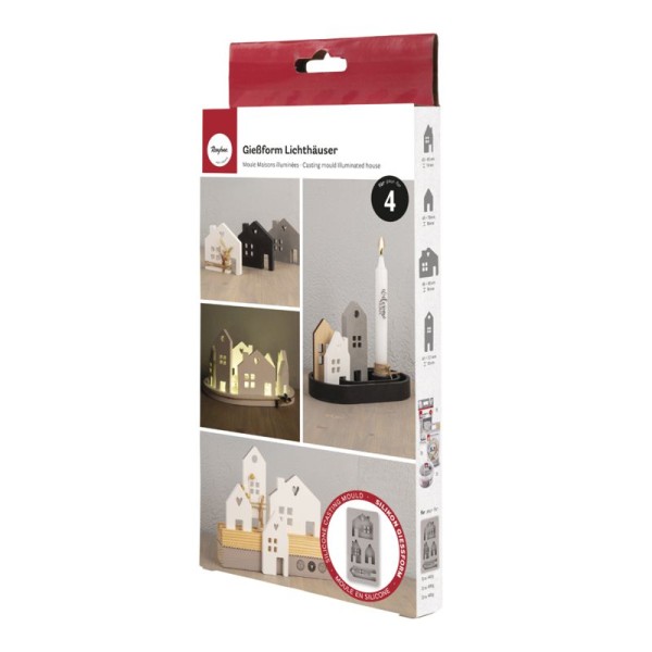 Silikon Gießform Lichthäuser Nr. 2, für 4 Modelle