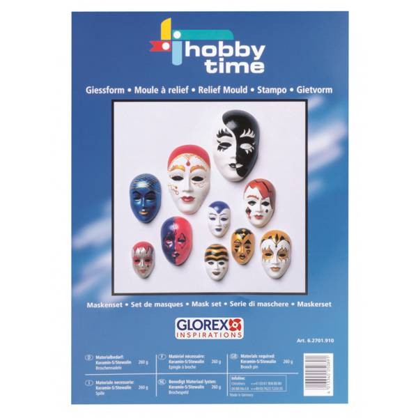Gießform Masken-Set, 10 Motive, 4-8 cm