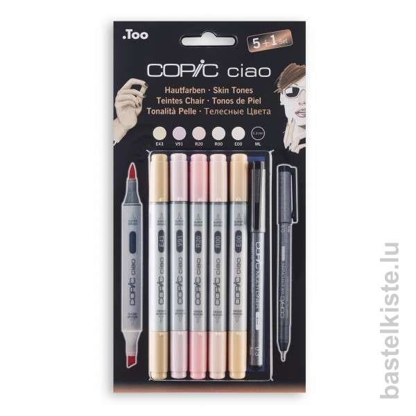 COPIC Ciao Marker 5+1 Set, Hautfarben