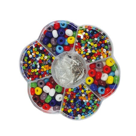 Rocailles Mix in Blumenbox 10,5cm