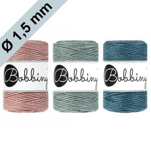Ø 1,5 mm Bobbiny REGULAR Macramé, Makramee Garn, 100m