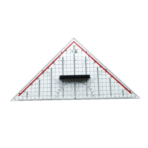 M+R Geodreieck Groß 32 cm, rot hinterlegt, abnehmbarer Griff, bastelkiste.lu
