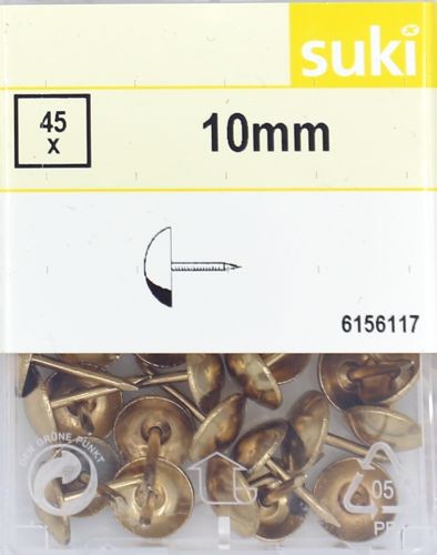 Polsternägel 10mm vermessingt (gold) 45 Stück