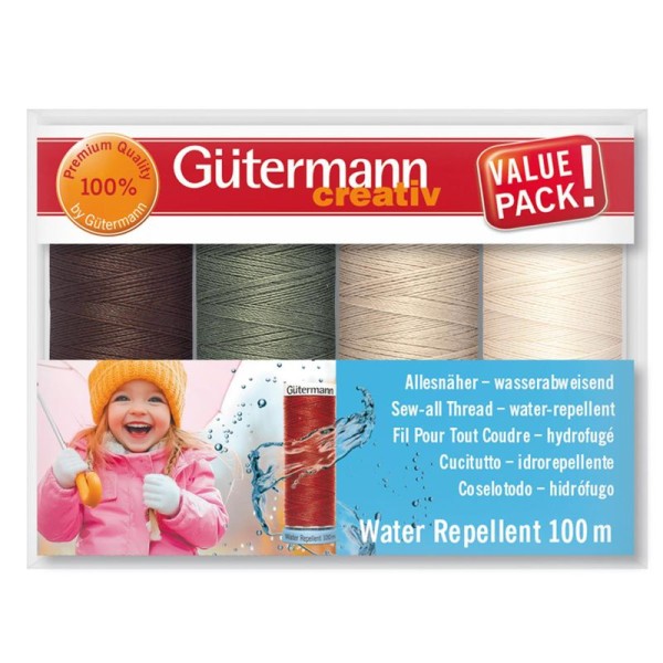 Gütermann Repellent Allesnäher Col.2, 4x100m, WASSERABWEISEND