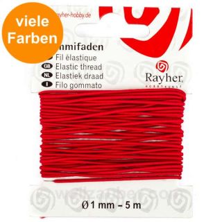 Gummifaden, Ø=1 mm, auf Karte 5m