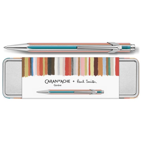 Caran d’Ache 849 Paul Smith Design-Kugelschreiber aus Metall - Special Edition, silber, bastelkiste.lu