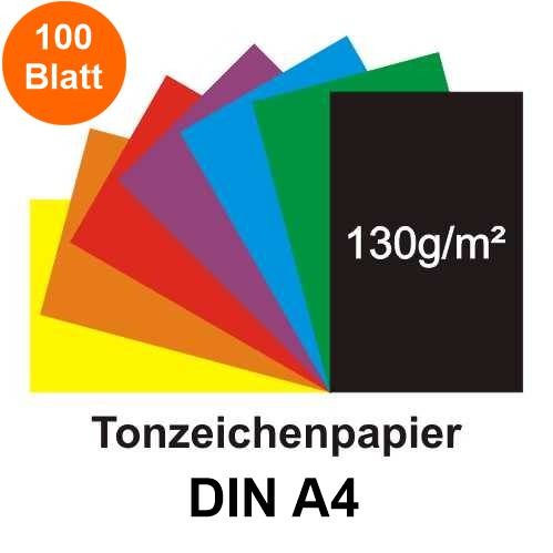 Tonzeichenpapier 130g/m², DIN A4 100 Blatt