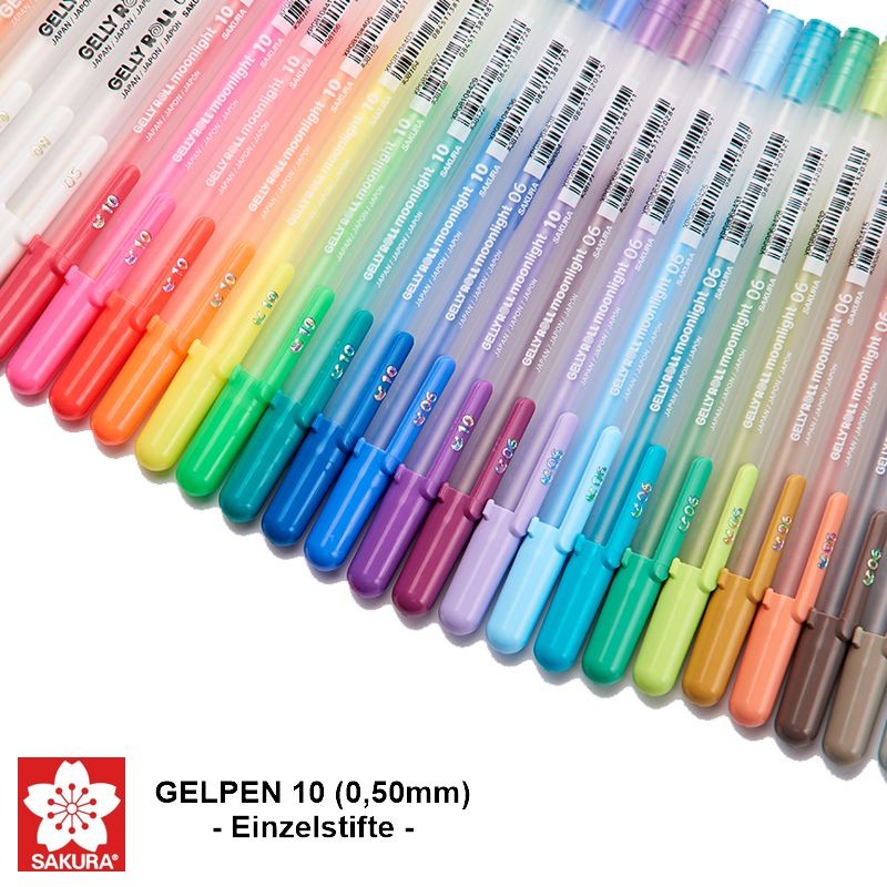 Gelly Roll Gelstifte Moonlight 10, Strichstärke Ø 0,50mm