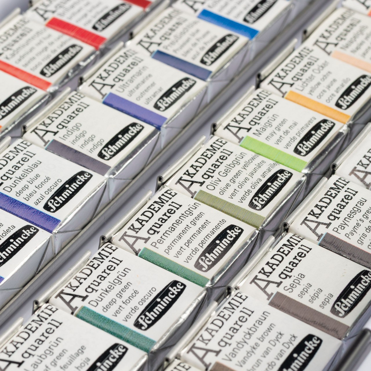 Schmincke AKADEMIE Aquarell halbe Näpfchen, Einzelfarben, bastelkiste.lu