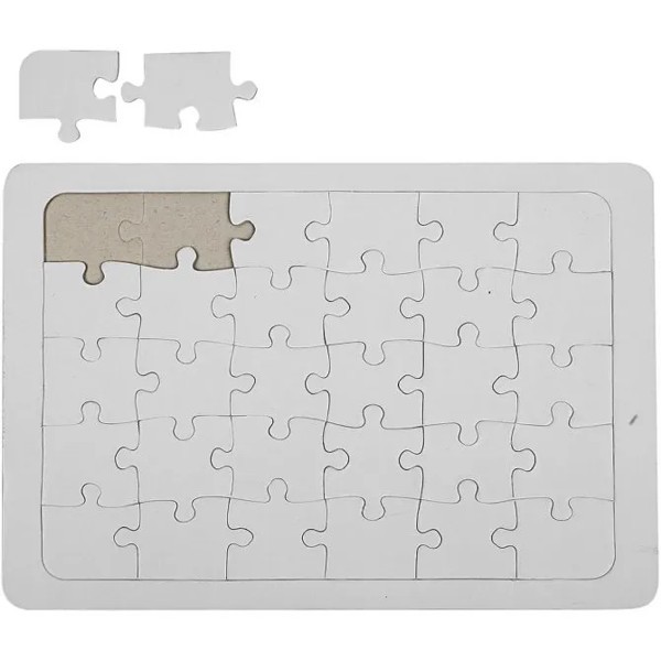 Puzzle A4 aus Karton weiß, 10 Stück