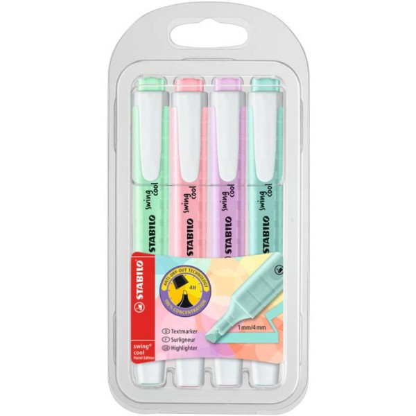 Stabilo 4er Textmarker-Set "Swing Cool" PASTELL