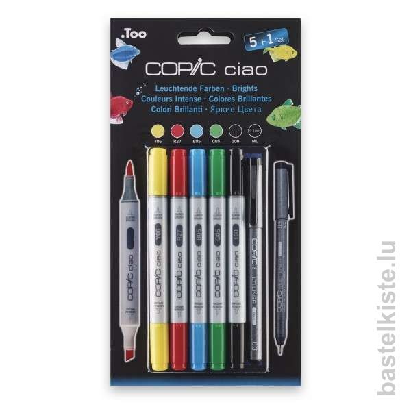 COPIC Ciao Marker 5+1 Set, leuchtende Farben
