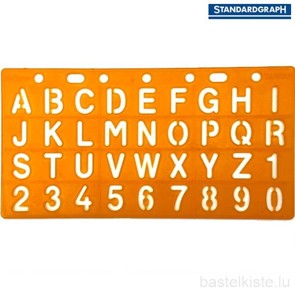 Schablone ABC Großbuchstaben + Zahlen Ø 15mm