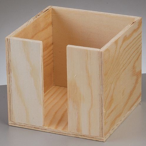 Zettelbox aus Holz 11 x 11 x 10cm