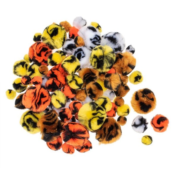 Pompons Mix Tieroptik Ø 15-30mm