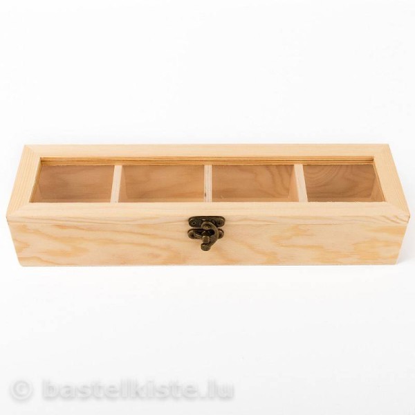 Holz Teebox mit 4 Fächer