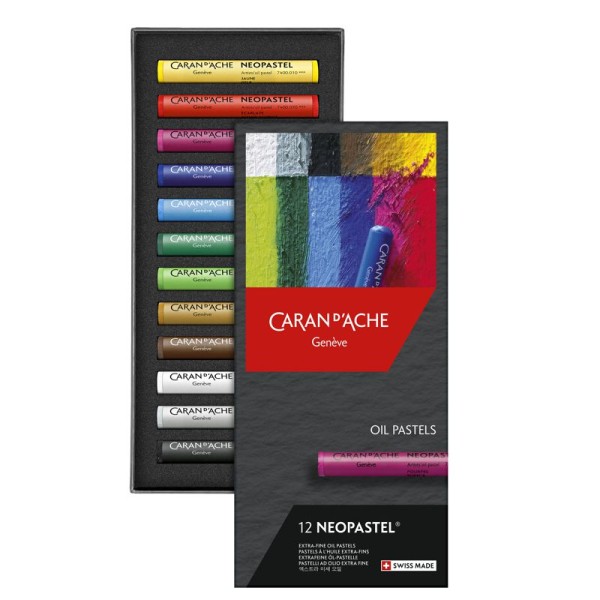 Caran d’Ache Neopastel Extra-Feine Ölpastellkreiden, 12er Set, bastelkiste.lu