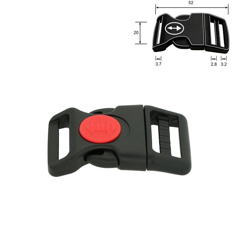 Kunststoff-Steckschnalle 20mm mit Sicherheitsverschluß