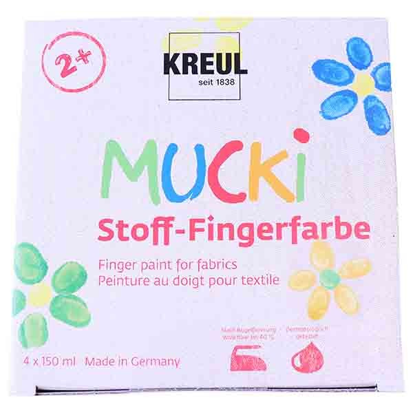 MUCKI ►STOFF◄ Fingerfarbe 4er Set