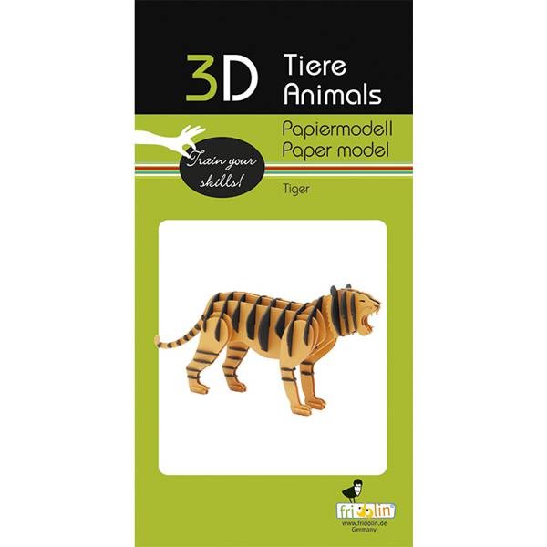 3D Papiermodell "Tiger" zum zusammenbauen