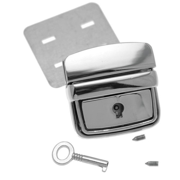 Steckschloss mit Schlüssel 43×42 mm – silberfarben