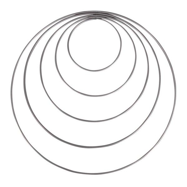 Runde Drahtringe, Metallringe silberfarben