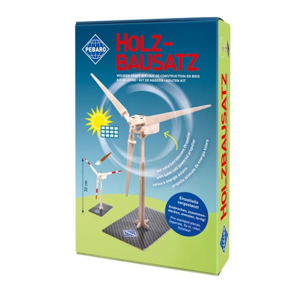 PEBARO Holz-Bausatz Solar Windrad, bastelkiste.lu