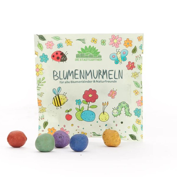 Blumenmurmeln, 5 Stück in Tütchen