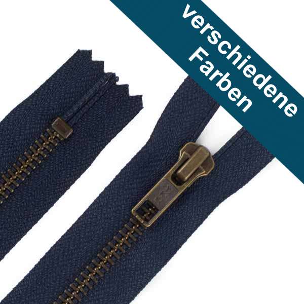 YKK Metall-Reißverschluss Aus Messing – 46 Cm, Offenes Ende, Nickelfrei, Mit Metallzähnen