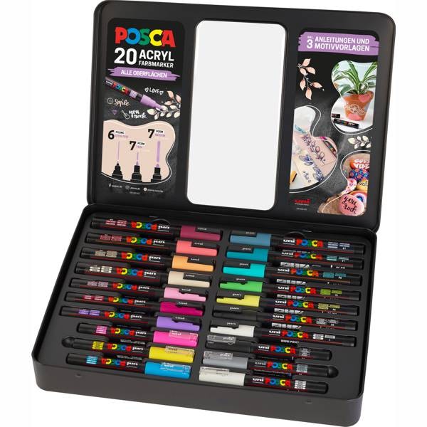 POSCA 20er Acryl-Farbmarker Set, DIY Farben