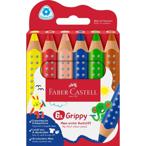 Faber-Castell Jumbo Buntstifte Grippy 6er-Set