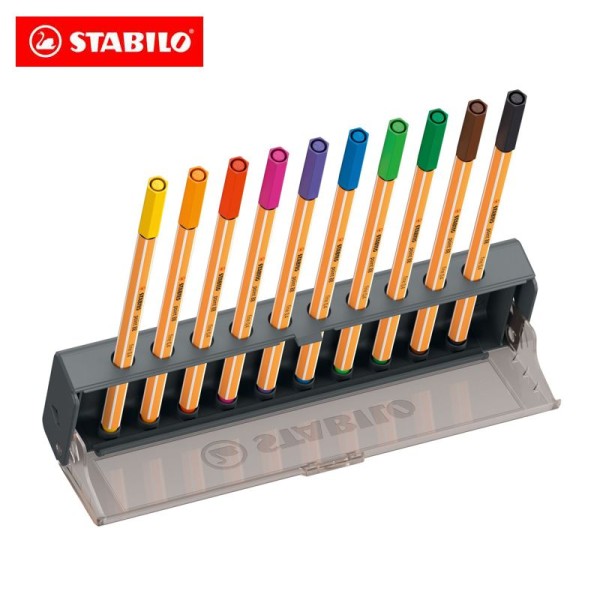 Stabilo Pen 88 Filzstifte Ø 0,4mm 10er Set mit transportablem Click Set, bastelkiste.lu