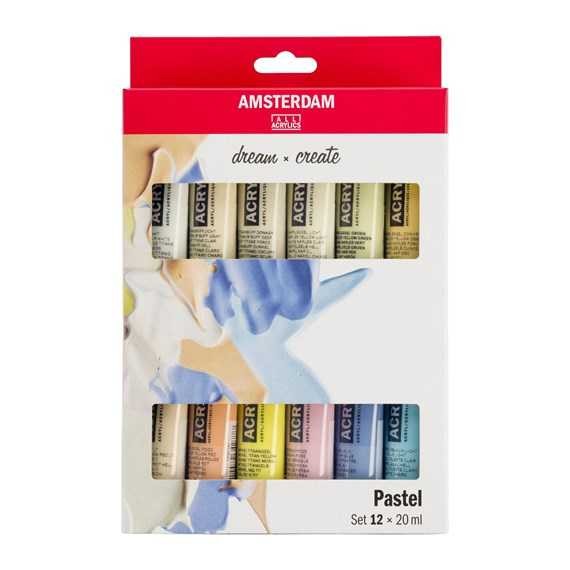 Amsterdam Acrylfarben Set 12 x 20 ml, Pastelltöne