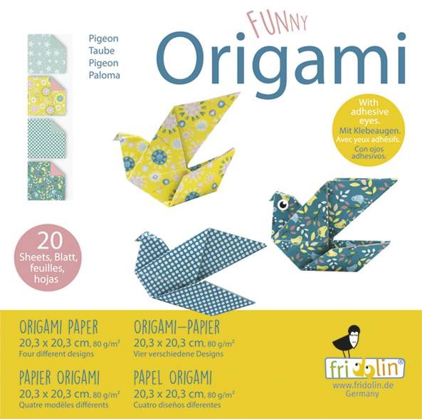 Origami Faltblätter 80g/m² 20,3x20,3cm - 20 Blatt "Taube"