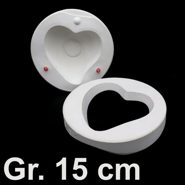 Gipsform, Gießform Herz 15cm