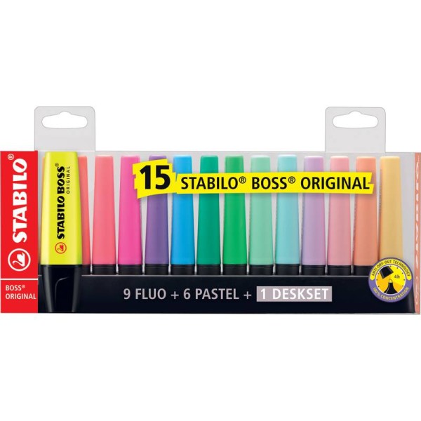 Textmarker STABILO BOSS ORIGINAL 15er Set