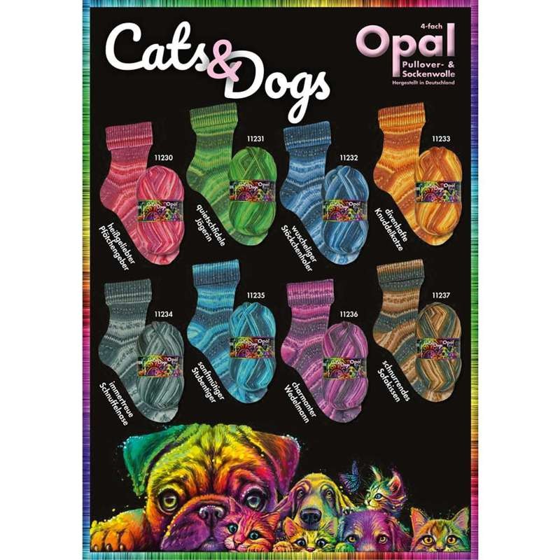 OPAL 4-fach Sockenwolle &quot;Cats &amp; Dogs&quot; 100g