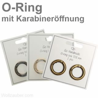 O-Ring Karabiner mit Federverschluss Ø28mm, 2 Stück
