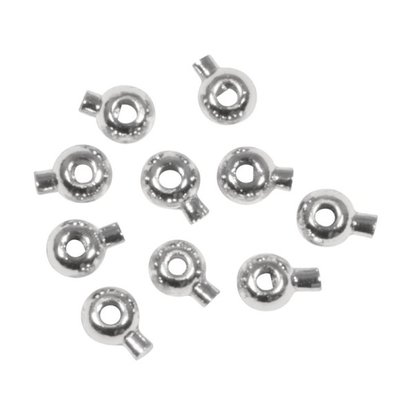 Positionierungsperle rund, 3,5x3mm, SB-Btl. 10 Stück silber, bastelkiste.lu