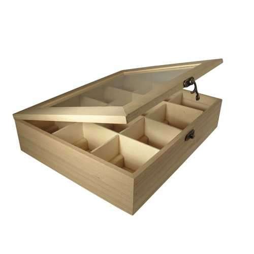 Holz Teebox mit 12 Fächer