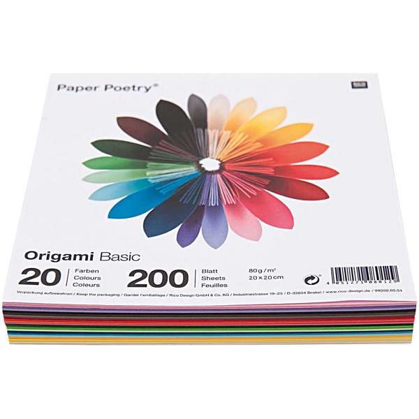 Origami Faltblätter 80g/m² 20x20cm - 200 Blatt