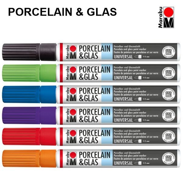 Marabu Porzellan & Glas Marker, Ø 1 - 2 mm, bastelkiste.lu