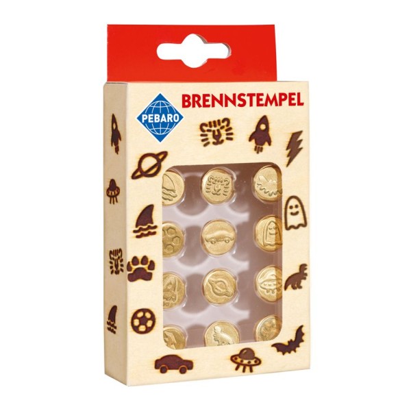 Brennstempel mit grafischen Motiven für Brandmalkolben, bastelkiste.lu