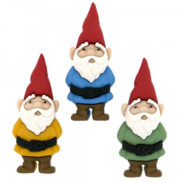 Dress it up Knöpfe, Garden Gnomes 3-tlg. wollzauber.com