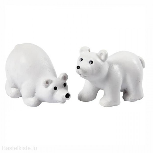 Eisbären, Miniaturfiguren, Miniaturtiere 2 Stück