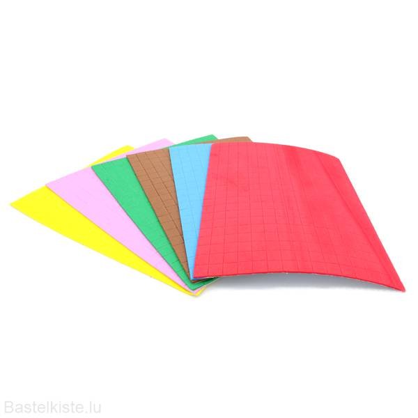 Moosgummimosaik ►UNI◄ 10x10mm, 6 Farben Plattengröße 15x20cm