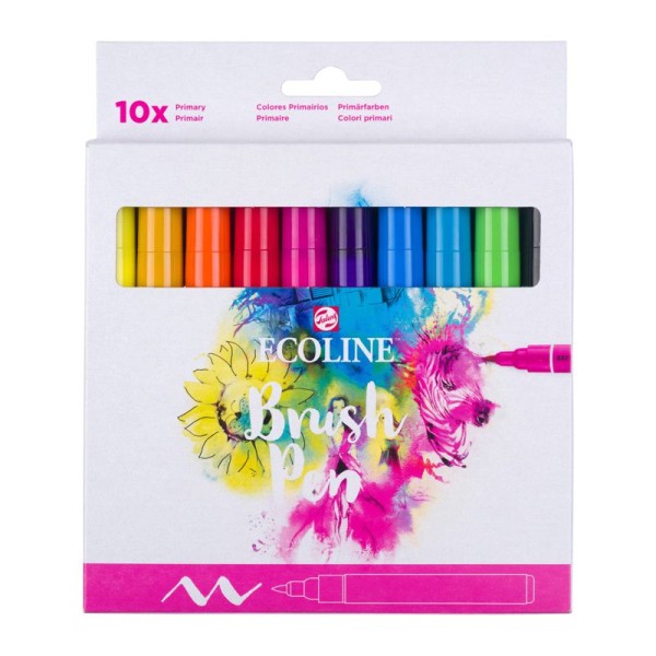ECOLINE Brush Pen 10er Set, Primärfarben